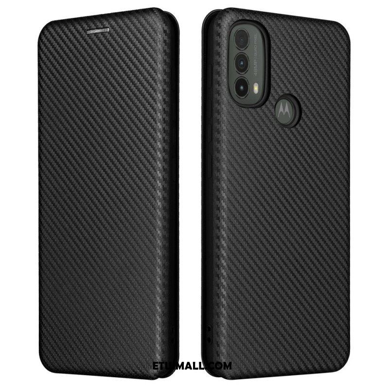 Etui Na Telefon do Moto E40 / E30 / E20 Etui Folio Włókno Węglowe