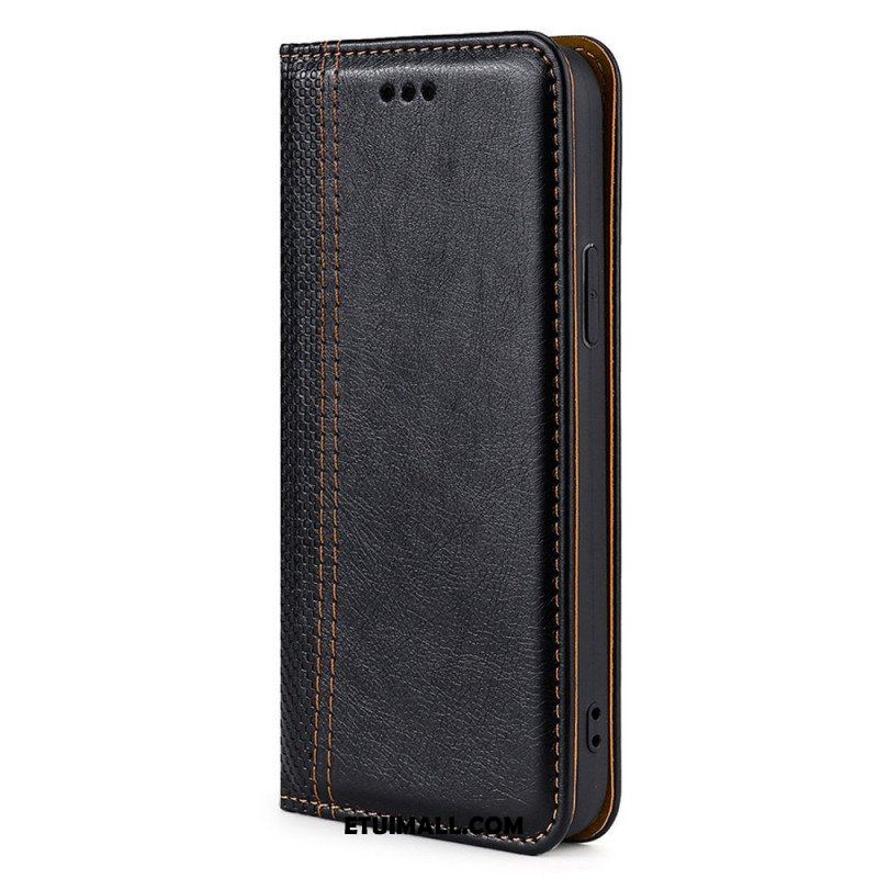 Etui Na Telefon do Oppo Find X5 Lite Etui Folio Przeszycia Ze Skóry Liczi