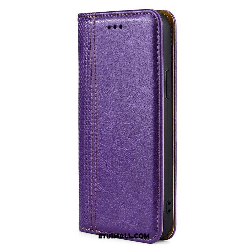 Etui Na Telefon do Oppo Find X5 Lite Etui Folio Przeszycia Ze Skóry Liczi