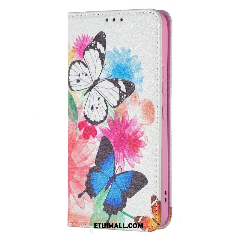 Etui Na Telefon do Samsung Galaxy S22 5G Etui Folio Kolorowe Motyle