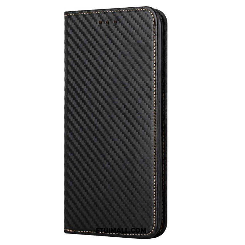 Etui Na Telefon do Samsung Galaxy S23 5G z Łańcuch Etui Folio Pasek W Stylu Włókna Węglowego