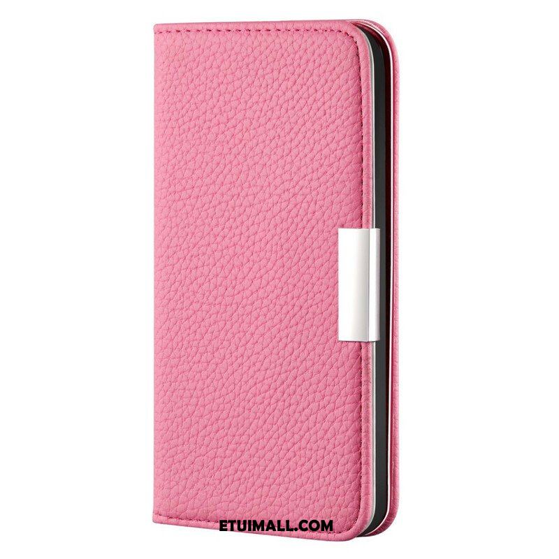 Etui Na Telefon do iPhone 13 Mini Etui Folio Liczi Ze Sztucznej Skóry Ultra Szykowny