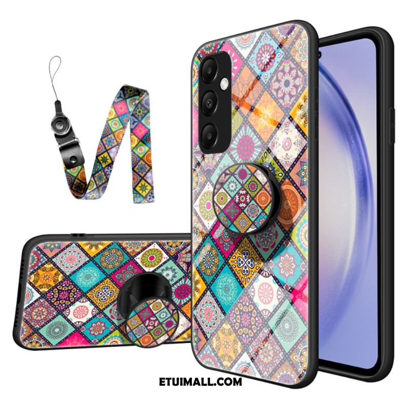 Etui Samsung Galaxy A55 5g Ze Wsparciem I Patchworkowym Paskiem