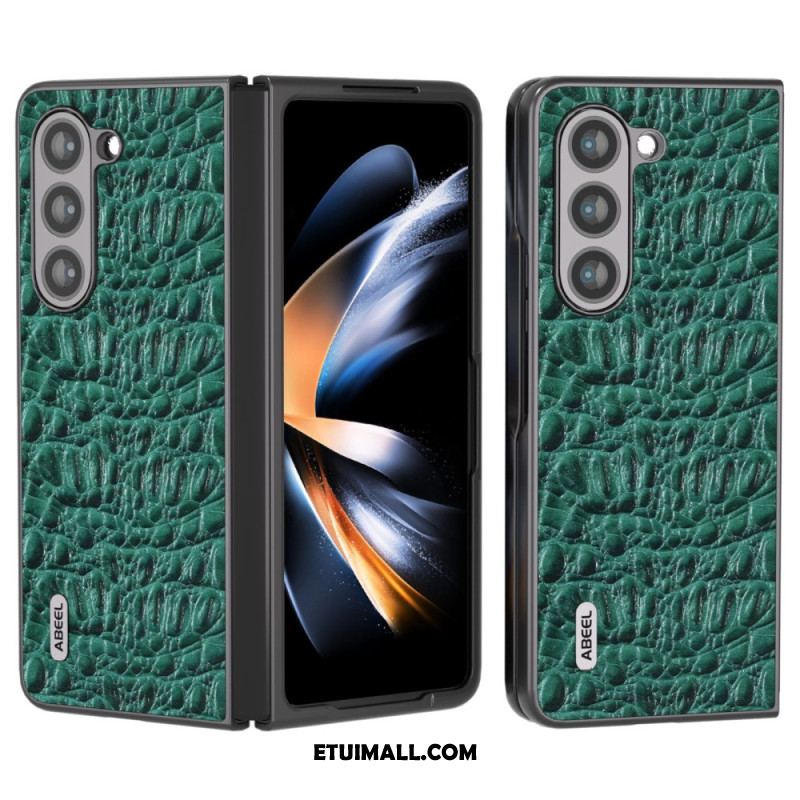 Etui Samsung Galaxy Z Fold 5 Styl Skóry Krokodyla Abeel Etui Ochronne