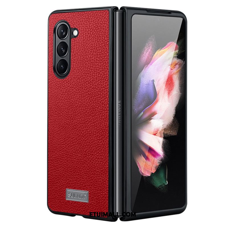 Etui Samsung Galaxy Z Fold 5 Wzór Ze Skóry Liczi Abeel Etui Ochronne