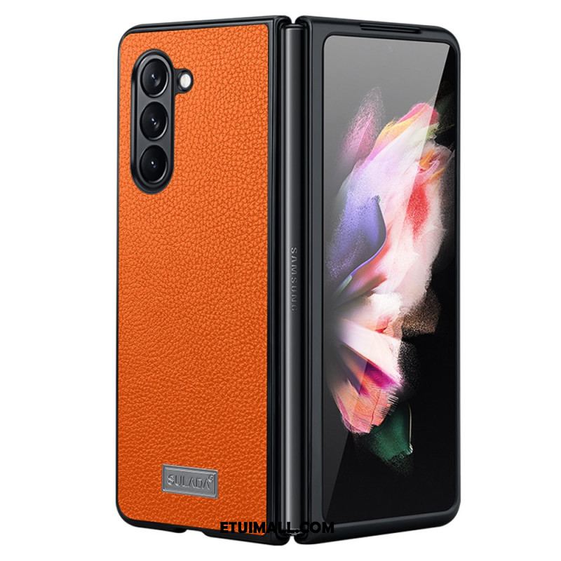 Etui Samsung Galaxy Z Fold 5 Wzór Ze Skóry Liczi Abeel Etui Ochronne