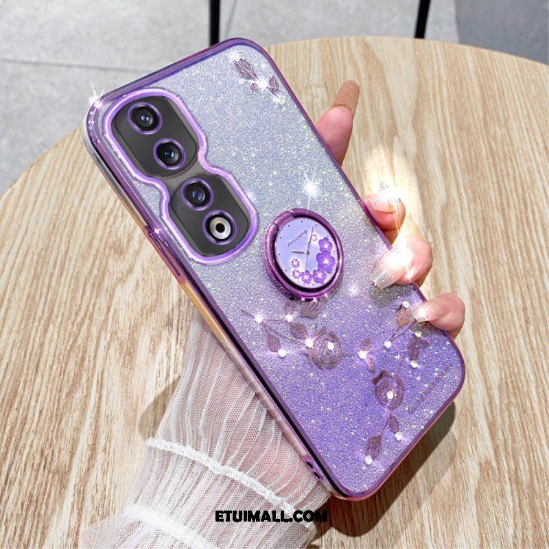 Etui do Honor 90 Pro Brokat I Wsparcie Bez Użycia Rąk