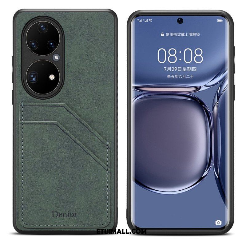 Etui do Huawei P50 Pro Etui Na Karty Z Podwójnymi Przegródkami Denior