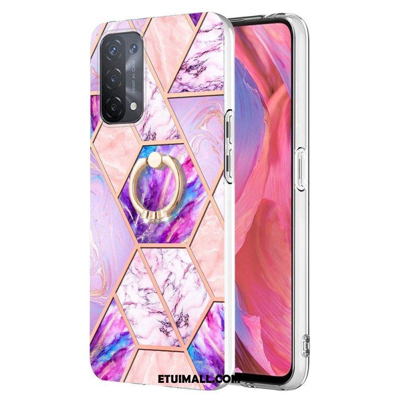 Etui do Oppo A54 5G / A74 5G Marmur Ze Wspornikiem Pierścienia