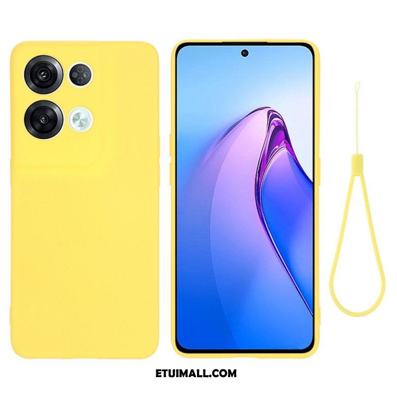 Etui do Oppo Reno 8 Pro z Łańcuch Płynny Silikon W Paski