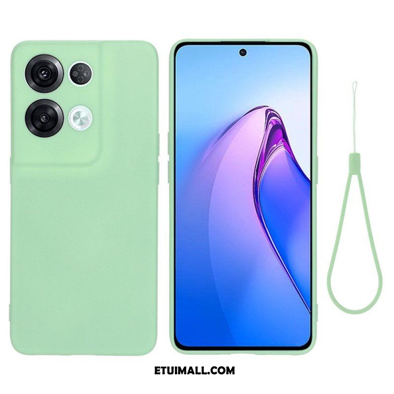 Etui do Oppo Reno 8 Pro z Łańcuch Płynny Silikon W Paski