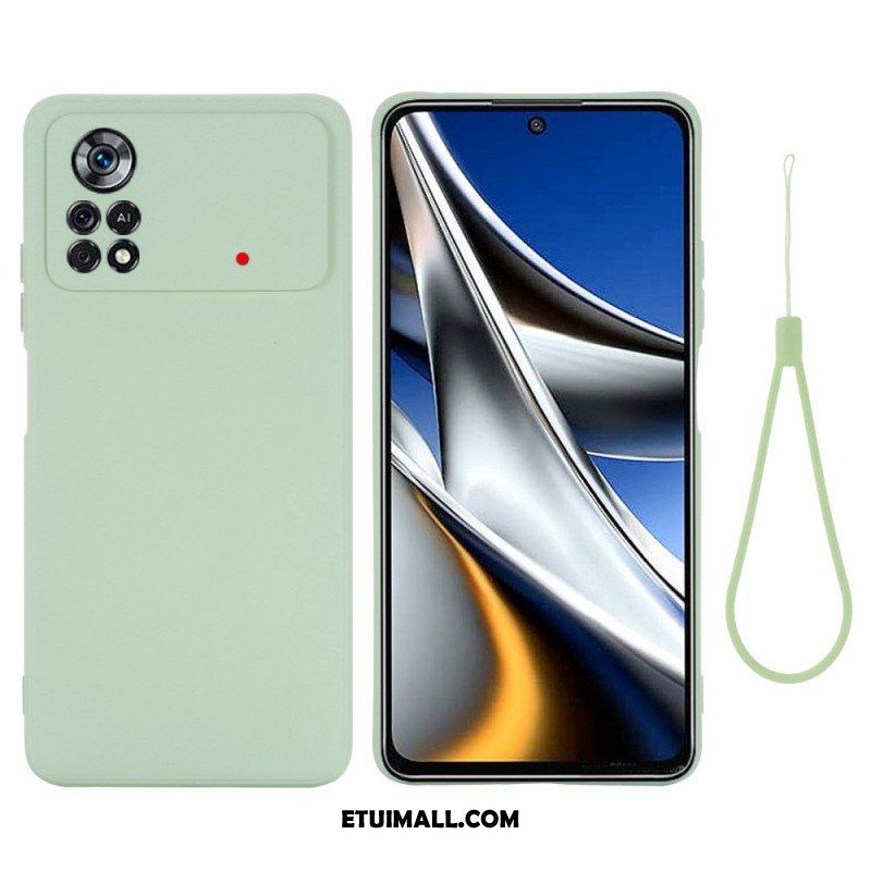 Etui do Poco X4 Pro 5G z Łańcuch Płynny Silikon W Paski