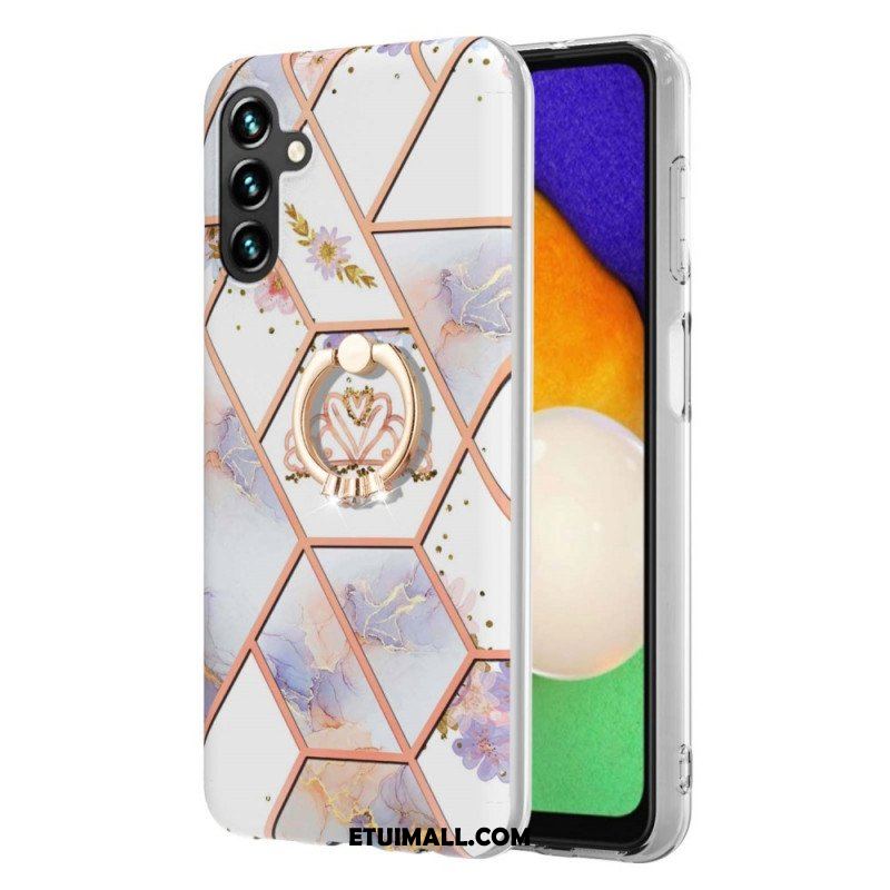 Etui do Samsung Galaxy A13 5G / A04s Marmur Ze Wspornikiem Pierścienia