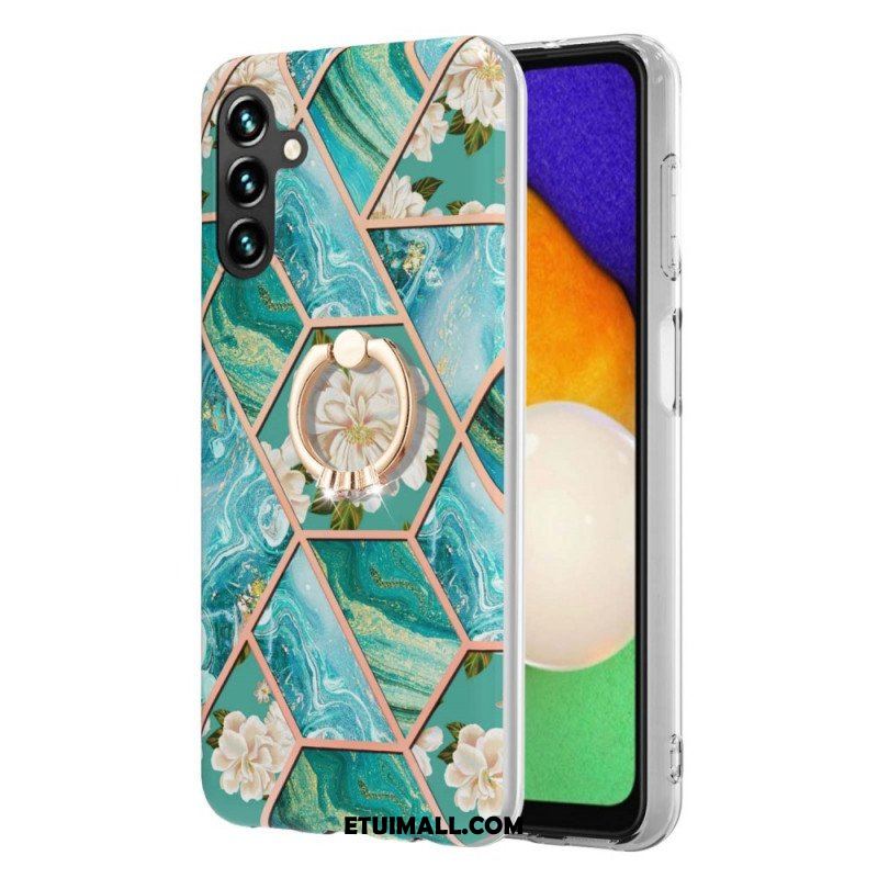 Etui do Samsung Galaxy A13 5G / A04s Marmur Ze Wspornikiem Pierścienia