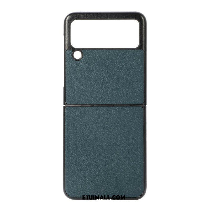 Etui do Samsung Galaxy Z Flip 3 5G Etui Folio Prawdziwa Skóra Litchi