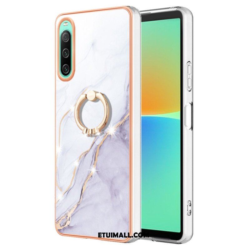 Etui do Sony Xperia 10 IV Marmur Ze Wspornikiem Pierścienia