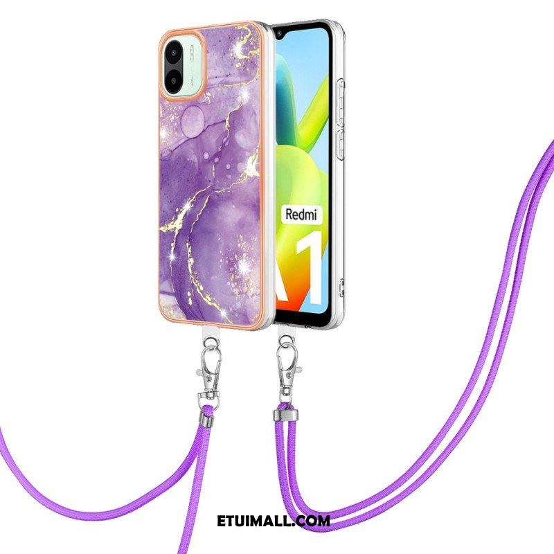 Etui do Xiaomi Redmi A1 ze Sznurkiem Sznurek W Stylu Marmuru