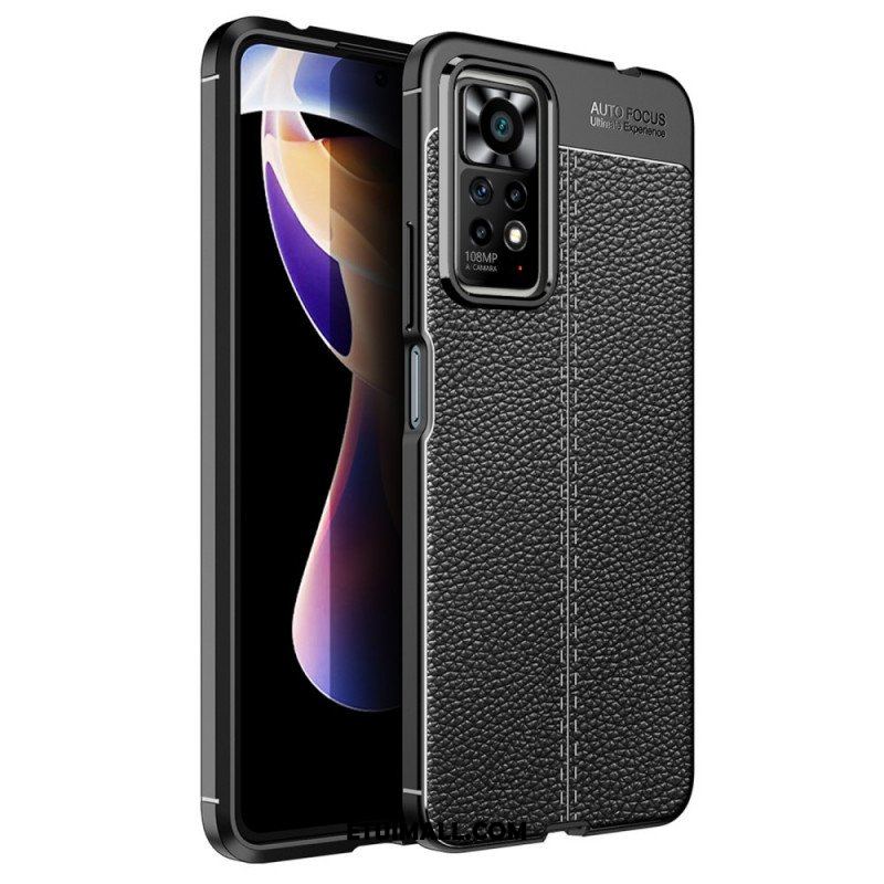 Etui do Xiaomi Redmi Note 11 Pro / 11 Pro 5G Efekt Skóry Liczi Z Podwójną Linią