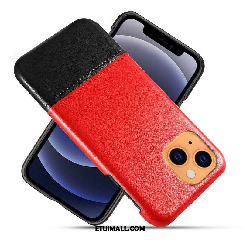 Etui do iPhone 13 Mini Dwukolorowy Efekt Skóry Ksq