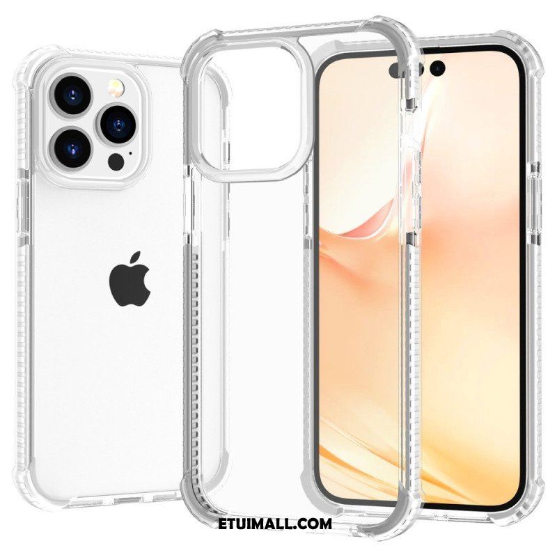 Etui do iPhone 14 Pro Max Przezroczyste Kolorowe Krawędzie