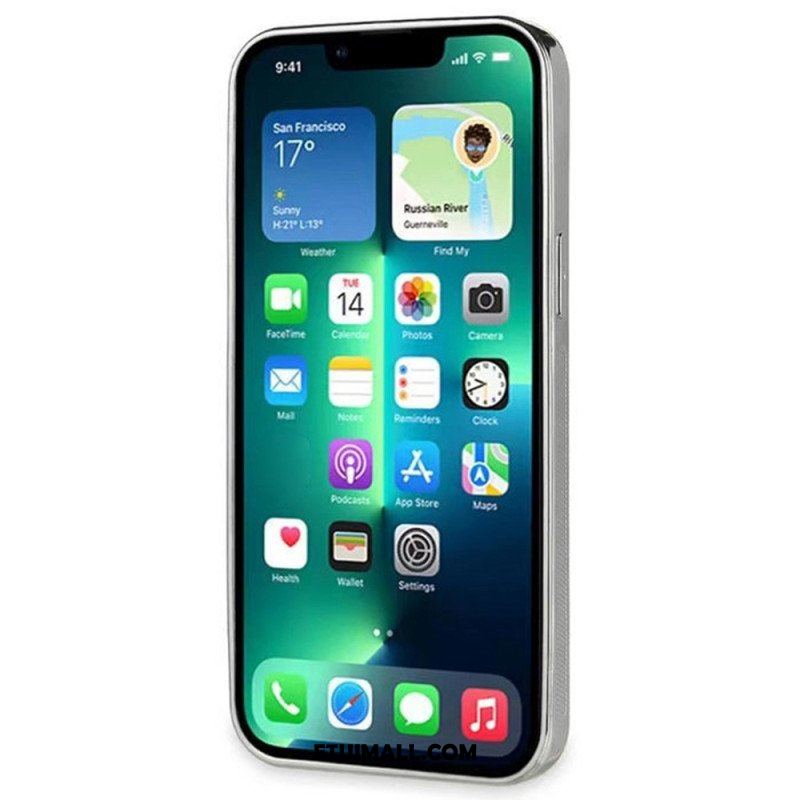 Etui do iPhone 14 Sztuczna Skóra Krokodyla Z Paskiem Podtrzymującym