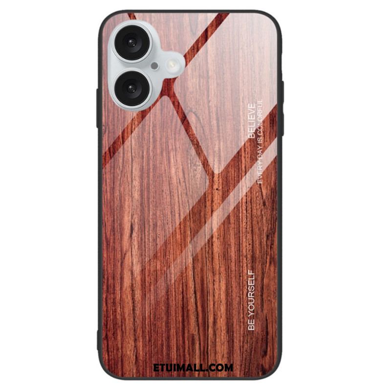 Etui iPhone 16 Plus Drewno Ze Szkła Hartowanego