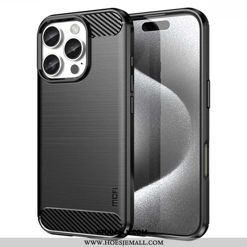 Etui iPhone 16 Pro Max Szczotkowane Włókno Węglowe Mofi