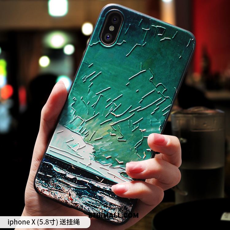 Etui iPhone X Anti-fall Tendencja Silikonowe Sztuka Czerwony Futerał Sklep