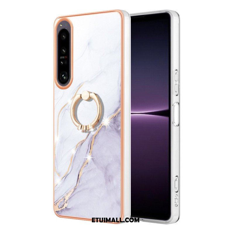 Futerały do Sony Xperia 1 IV Marmur Ze Wspornikiem Pierścienia