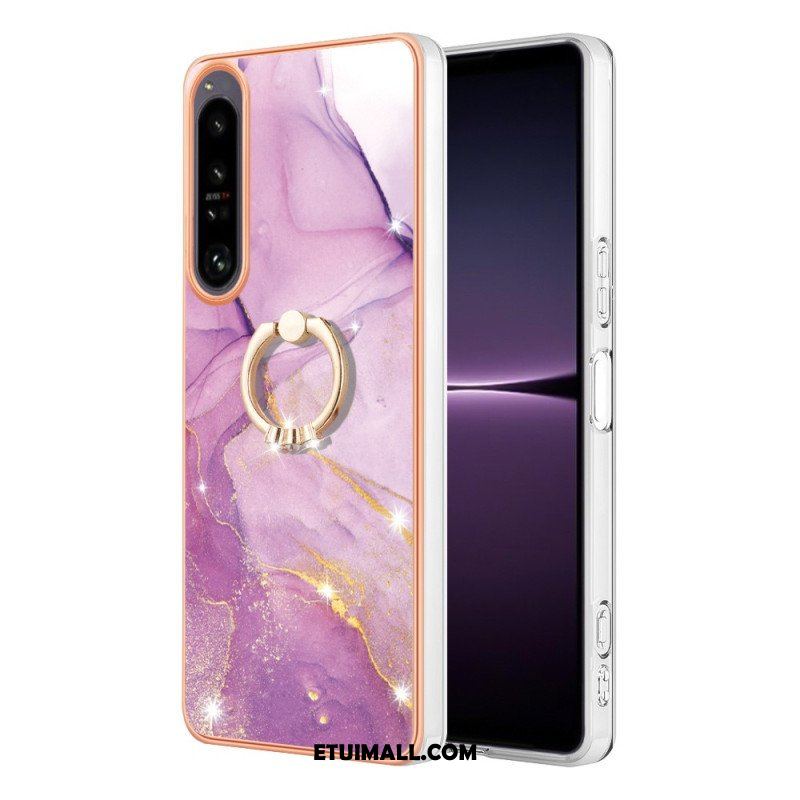 Futerały do Sony Xperia 1 IV Marmur Ze Wspornikiem Pierścienia