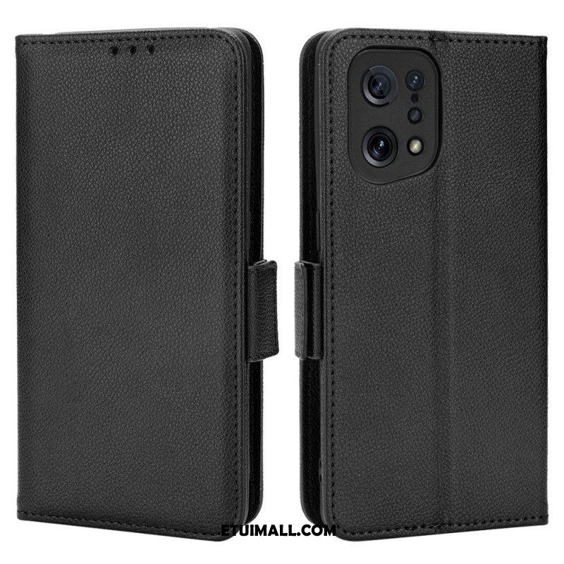 Skórzany Futerał do Oppo Find X5 Etui Folio Flap Double Nowe Kolory