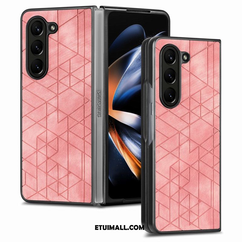 Etui Do Samsung Galaxy Z Fold 5 Wzory Geometryczne Ze Sztucznej Skóry