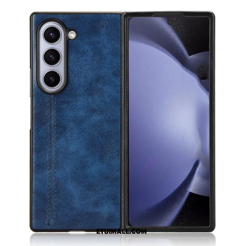 Etui Do Samsung Galaxy Z Fold 6 Przeszycia Z Imitacji Skóry