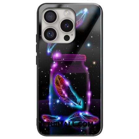 Etui Do iPhone 16 Pro Max Fluorescencyjne Pióro Ze Szkła Hartowanego