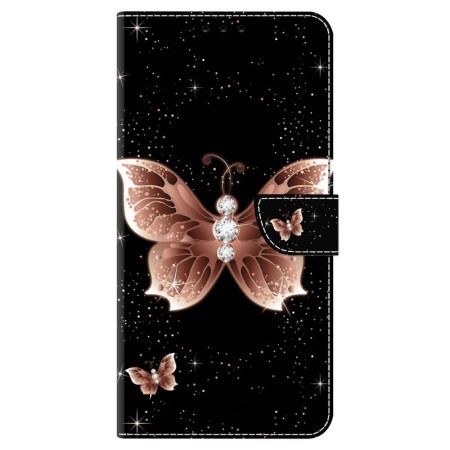 Etui Folio Do Google Pixel 9 Różowy Diamentowy Motyl