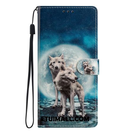 Etui Folio Do Samsung Galaxy A15 5g Dwa Wilki Z Paskami