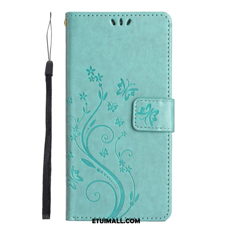 Etui Folio Do Samsung Galaxy A16 5g Kwiaty I Motyle