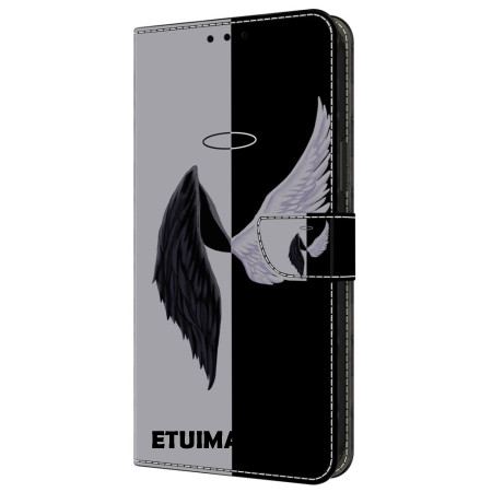 Etui Folio Do Samsung Galaxy A55 5g CZarno-białe Skrzydła