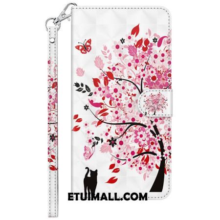 Etui Folio Do Samsung Galaxy S24 5g CZerwone Drzewo Z Paskiem