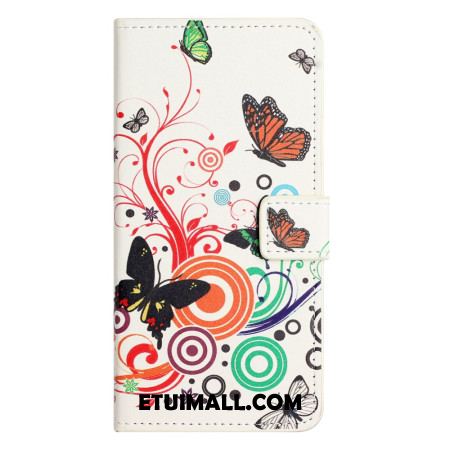 Etui Folio Do Samsung Galaxy S24 5g Motyle Na Białym Tle