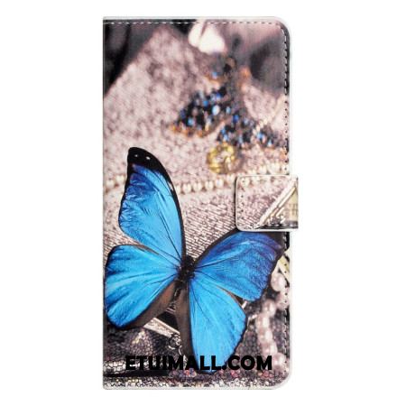 Etui Folio Do Samsung Galaxy S24 5g Niebieski Motyl