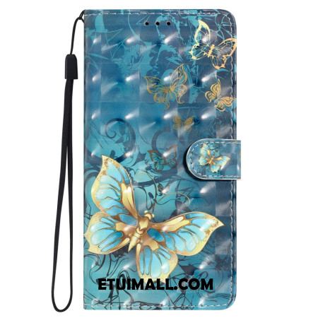 Etui Folio Do Samsung Galaxy S24 Plus 5g Wzór 3d W Kształcie Motyla Z Paskiem