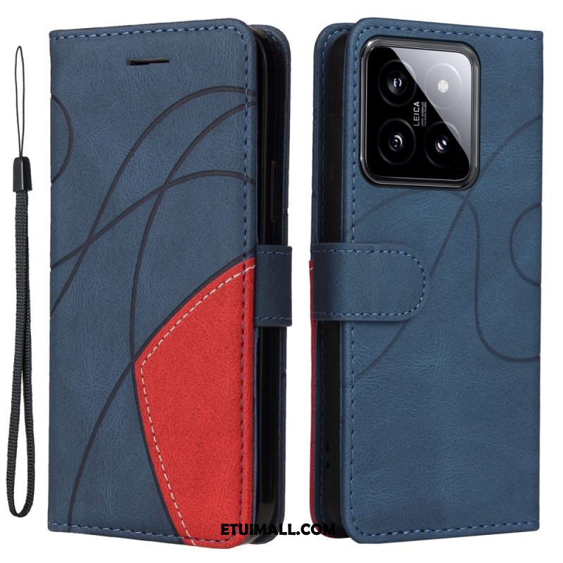 Etui Folio Do Xiaomi 14 Linie Dwukolorowe