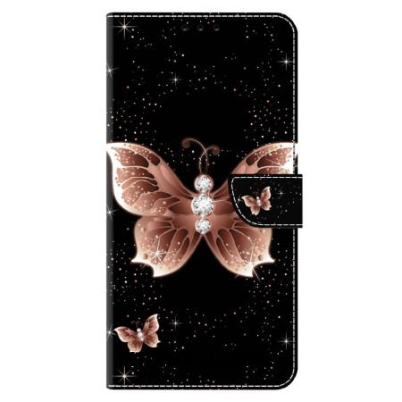 Etui Folio Do Xiaomi 14 Różowy Diamentowy Motyl