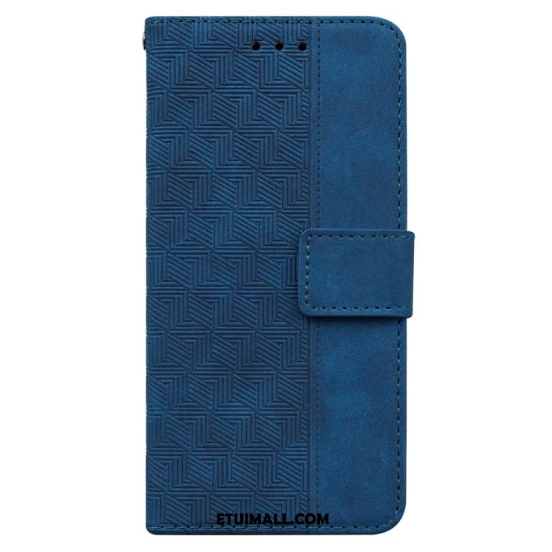 Etui Folio Do Xiaomi 14 Tkany Wzór Na Ramiączkach