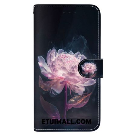 Etui Folio Do Xiaomi Redmi Note 13 4g Fioletowa Piwonia Z Paskiem