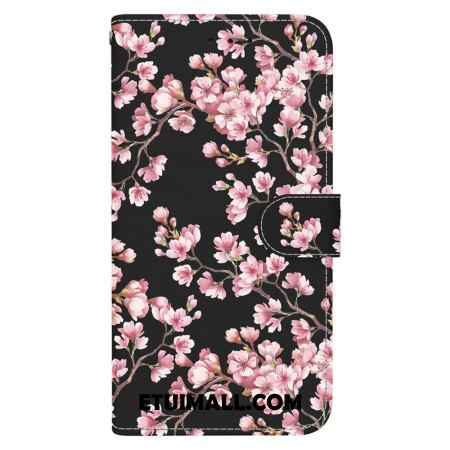 Etui Folio Do Xiaomi Redmi Note 13 4g Kwiaty Śliwy Przywiązane