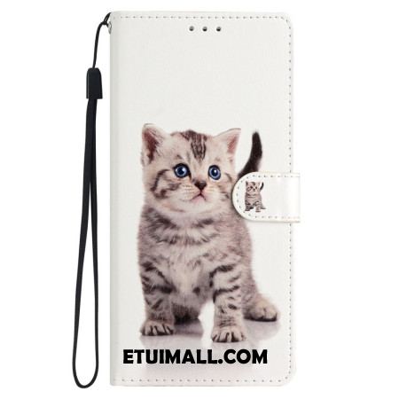 Etui Folio Do iPhone 16 Kotek Z Paskiem