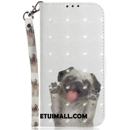 Etui Folio Do iPhone 16 Plus Mops Przywiązany