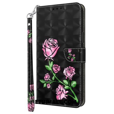 Etui Folio Google Pixel 9 Pasek Z Kwiatowym Nadrukiem Etui Ochronne